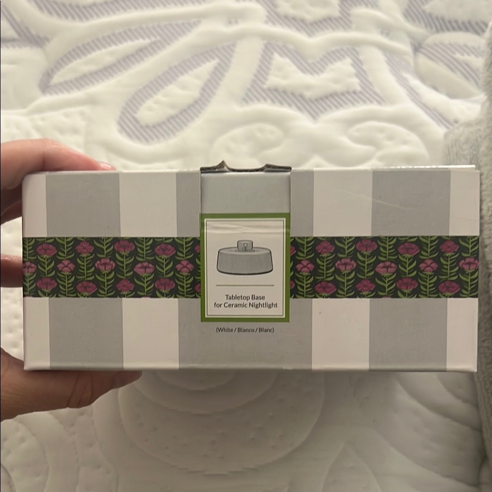 Ceramic Nightlight Tabletop Base - White